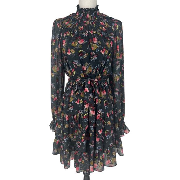 Cinq à Sept Daija Belted Tiered Floral Print Chiffon Mini Dress - Picture 5 of 11